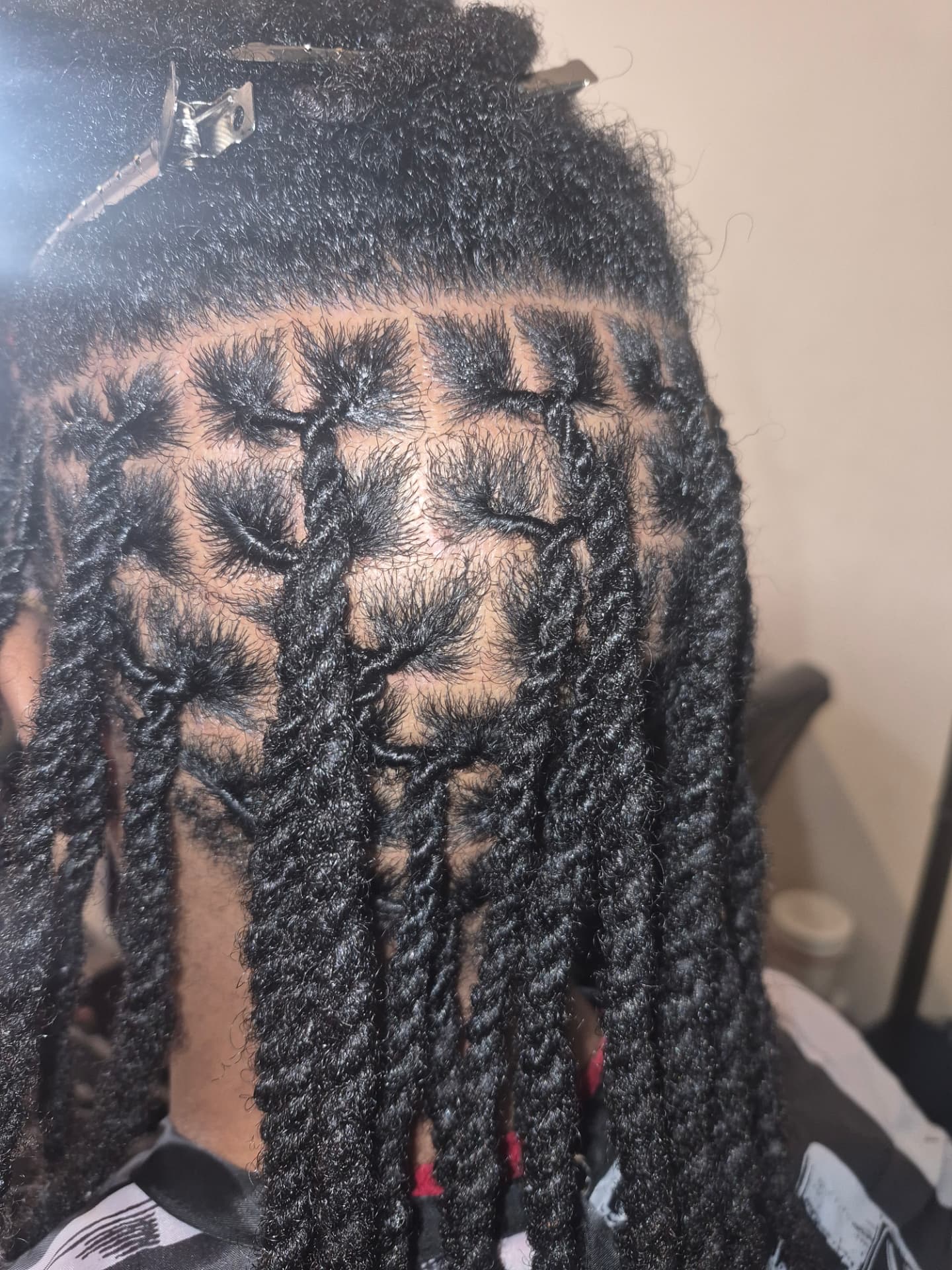 Sectioned locs before a retwist