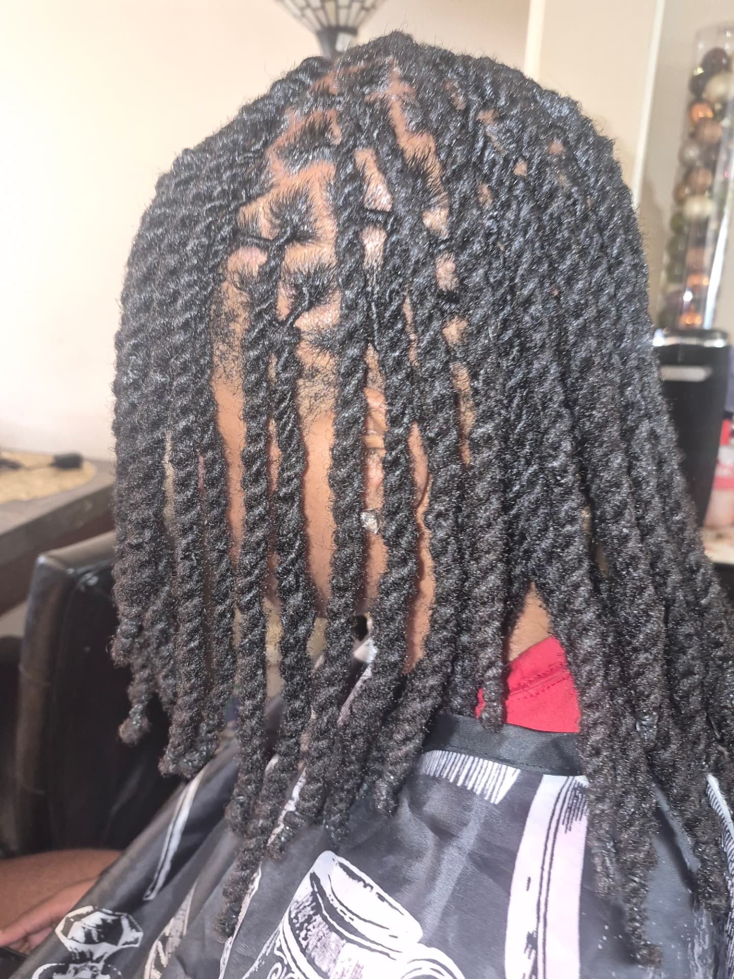 Fresh retwist viewed from the back